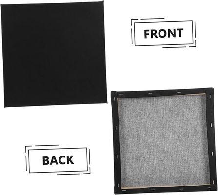 Black Stretched Canvas Board 100% Cotton Heavy Weight for Gesso Acrylic Oil Painting