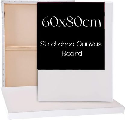  White Pre Stretched Canvas Board Fivefold Primed 100% Cotton Large Blank Canvas Boards