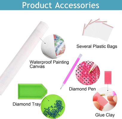 Flower Full Drill Diamond Painting Set Round Rhinestone DIY Diamond Art Kits For Adults
