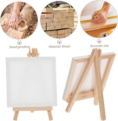 Small Canvas Painting Set For Beginners , Art Stretched Canvases Panels Pack With Easel