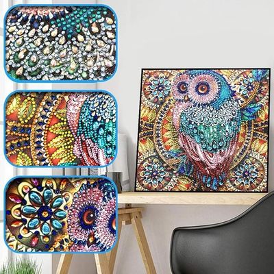 12x12inch Owl Diamond Art Painting Kits Rhinestone Crafts Painting Set For Adults