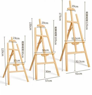 80cm 105cm 125cm Wooden Desktop Easel for Announcement Boards Paintings or Canvases