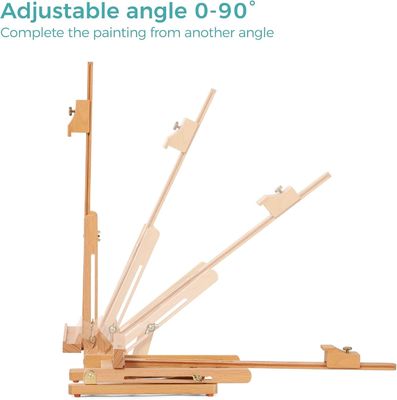 25"H Basic Tabletop Easel H Frame Sturdy Desktop Pine Wood Art Easel Adjustable