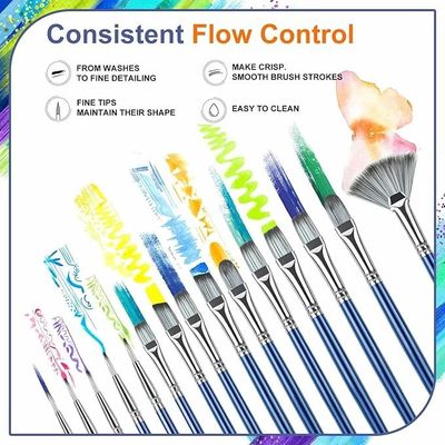 Artist Paint Brushes Kit With Nylon Hair And 15 Different Sizes For Acrylic Painting