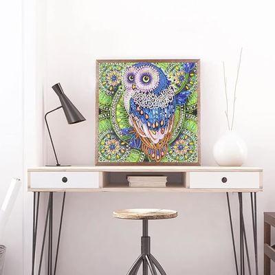 Crystal Rhinestone Diamond Painting Owl Painting Set Full Drill DIY 5D Diamond Painting Set For Adults