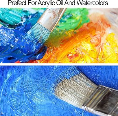 24 Pieces Art Brushes Set Wooden Handles Paint Brushes With Canvas Brush Case
