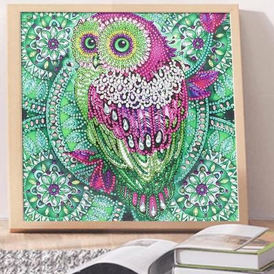 Bulk Customize Size Crystal Rhinestone Owl Full Drill DIY 5D Diamond Painting Set For Adults Decor
