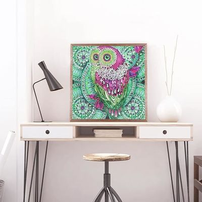 Bulk Customize Size Crystal Rhinestone Owl Full Drill DIY 5D Diamond Painting Set For Adults Decor