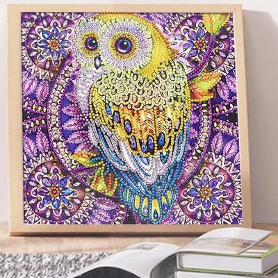 Owl 5D DIY Diamond Art Kits Full Drill Diamond Painting Set For Relaxation Gem Arts