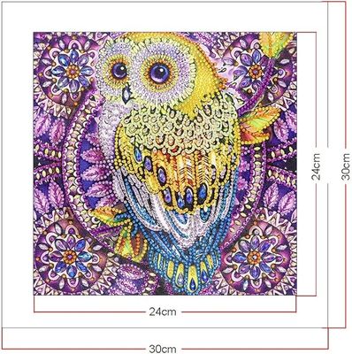 Owl 5D DIY Diamond Art Kits Full Drill Diamond Painting Set For Relaxation Gem Arts