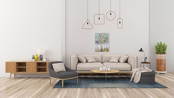 Tree Canvas Wall Art  Pre Printed Abstract Forest Painting For Modern Home Decoration