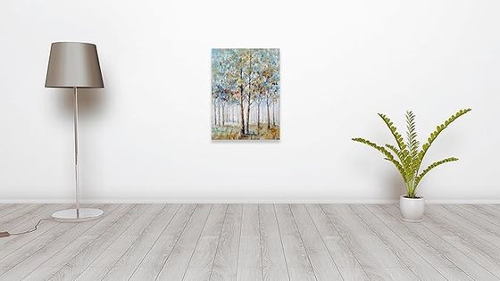 Tree Canvas Wall Art  Pre Printed Abstract Forest Painting For Modern Home Decoration