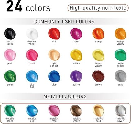 24 Colors 59ml Art Craft Paint Set For Canvas Rocks Wood Fabric And Ceramic