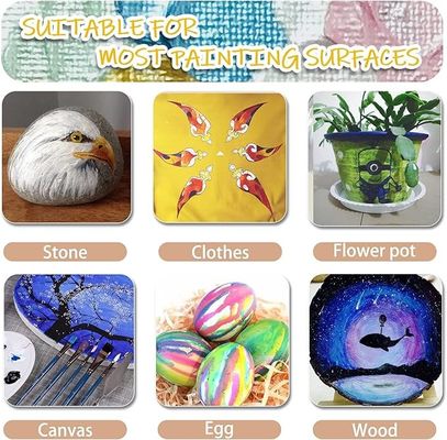 24 Colors 59ml Art Craft Paint Set For Canvas Rocks Wood Fabric And Ceramic