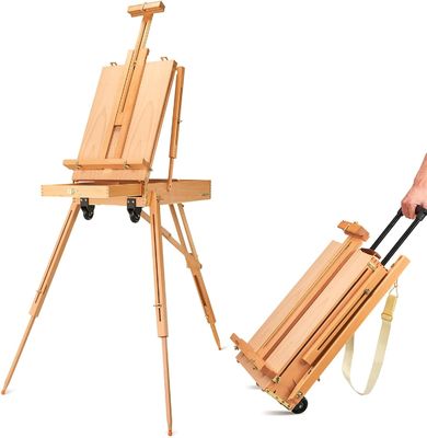 Holds Canvas Wood Portable Adjustable Art Painting Easel French Style With Palette