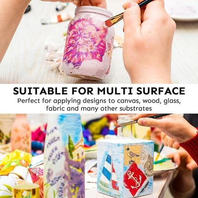 24 Colors 60ml Non Toxic Art Acrylic Paint Kit With 12 Brushes For Painting