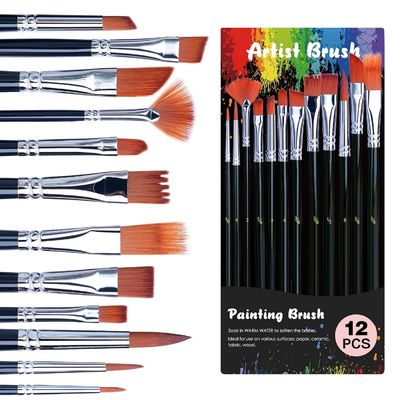 Customized 36 Colors Acrylic Paint Set With 12 Art Brushes For Painting