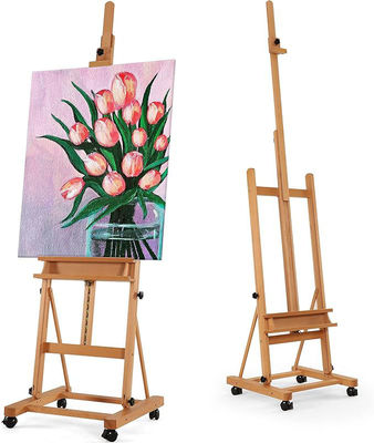 H Frame Floor Standing Wooden Easel large Artist Studio Floor Easel For Hold Canvas