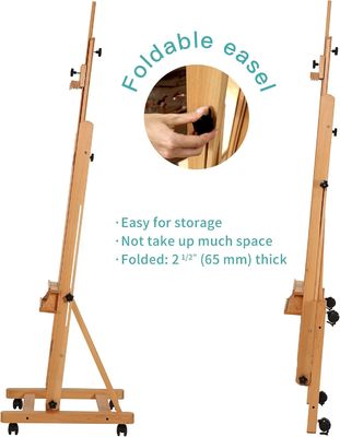 H Frame Floor Standing Wooden Easel large Artist Studio Floor Easel For Hold Canvas