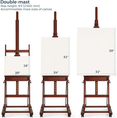 Large H Frame Wooden Display Easel Artist Studio Floor Easel For Canvas Holding