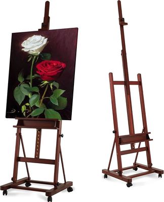 Large H Frame Wooden Display Easel Artist Studio Floor Easel For Canvas Holding