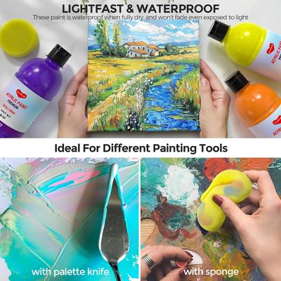25 Colors Large Set Acrylic Paint Non Toxic Art Painting Supplies For Artist Beginner