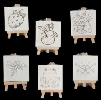 Pre Printed Canvas Painting Kits Stretched Coloring Painting Canvas Boards With Brushes For Handmade Creations