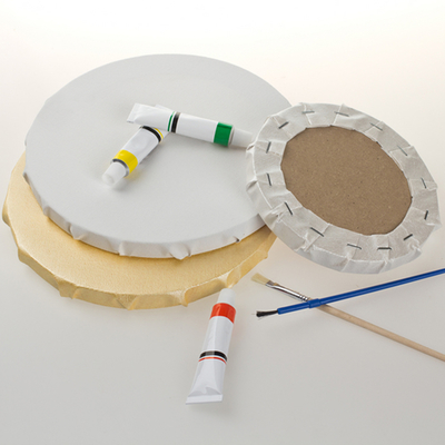 30cm Round Stretched Cotton Canvas Board for Painting