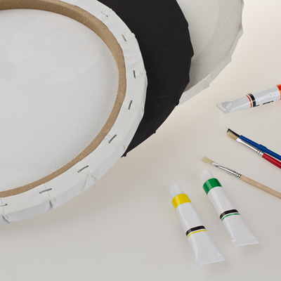 30cm Round Stretched Cotton Canvas Board for Painting