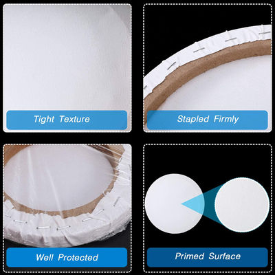 Waterproof ECO-Friendly Matte Finish 280g Cotton Round Stretched Canvas Board for Oil and Acrylic Painting