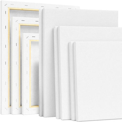 Blank White Matt Surface Waterproof Stretched Canvas Board Artist Canvas for Acrylic Oil Painting