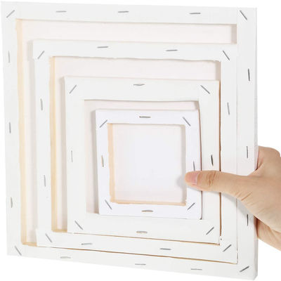 Blank White Stretched Canvas with Pine Wood Frame and Waterproof 280g Cotton Linen for Acrylic Oil Painting