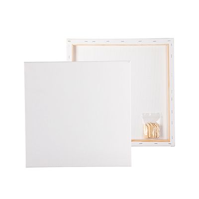 Blank White Stretched Canvas with Pine Wood Frame and Waterproof 280g Cotton Linen for Acrylic Oil Painting