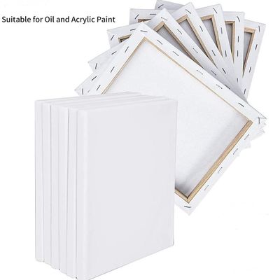 Blank White Stretched Canvas with Pine Wood Frame and Waterproof 280g Cotton Linen for Acrylic Oil Painting