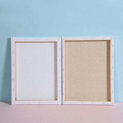 Blank White Stretched Canvas with Pine Wood Frame and Waterproof 280g Cotton Linen for Acrylic Oil Painting