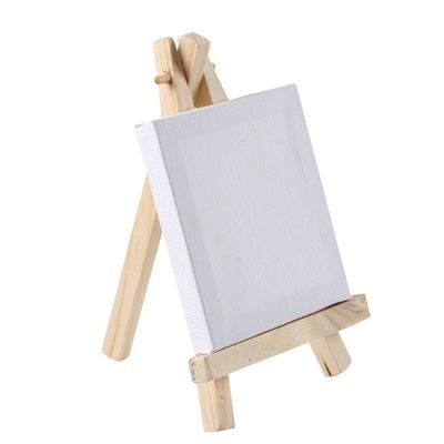 6*6 Mini Canvas with Pine Wood Frame Blank White Stretched Canvas Board for Kids Paintings Shrink Wrapped