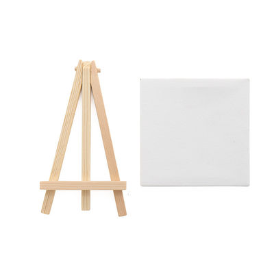 6*6 Mini Canvas with Pine Wood Frame Blank White Stretched Canvas Board for Kids Paintings Shrink Wrapped