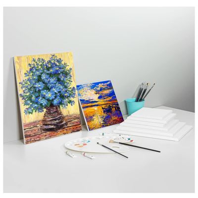 Clear Primed Stretched Canvas with Pine Wood Frame and Shrink Wrapped for Oil Acrylic Painting