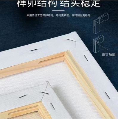 380g White Matte Finish Stretched Canvas Board for Oil Painting Custom Size 100% Cotton