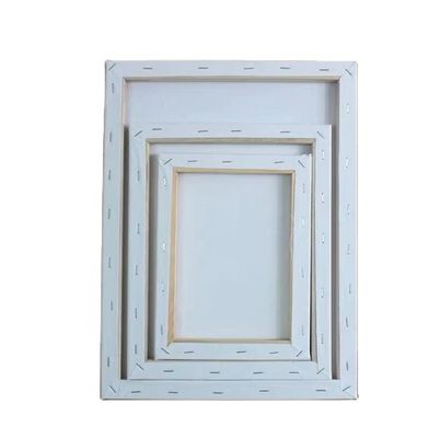 Custom Size 380g Thickness White Color Stretched Canvas with Pine Wood Frame for Oil Acrylic Painting