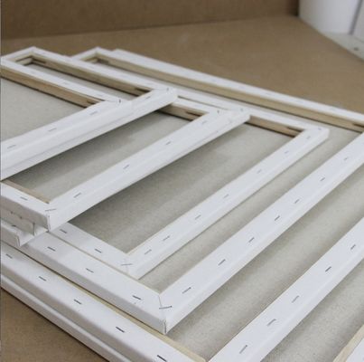 Custom Size 380g Thickness White Color Stretched Canvas with Pine Wood Frame for Oil Acrylic Painting
