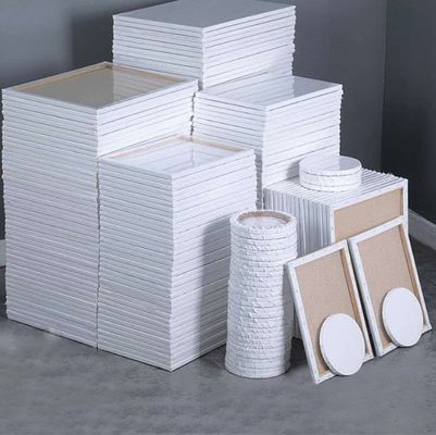 Custom Size 380g Thickness White Color Stretched Canvas with Pine Wood Frame for Oil Acrylic Painting