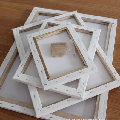 Custom Size 380g Thickness White Color Stretched Canvas with Pine Wood Frame for Oil Acrylic Painting