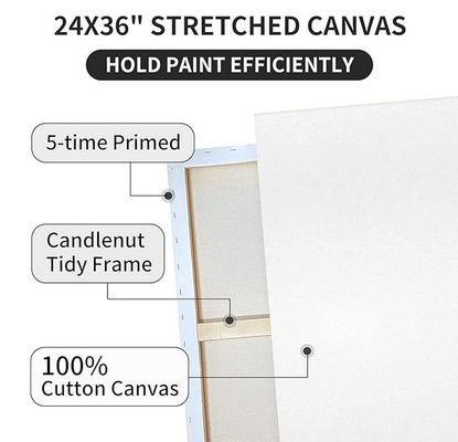 100% Cotton Stretched Canvas Board with Matte Finish and 380+/-50 Thickness for Oil Painting and Art