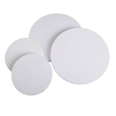 Round Pre Stretched Blank Painting Canvas Boards for Gouache Crafts and Inkjet Printing