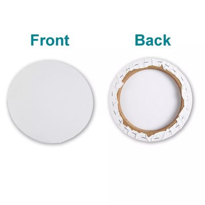Round Pre Stretched Blank Painting Canvas Boards for Gouache Crafts and Inkjet Printing