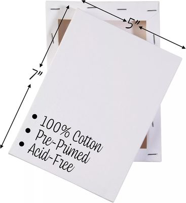 Custom Size 380g Pure Cotton Stretched Canvas Board with Back Staple Allowed for Acrylic & Oil Painting