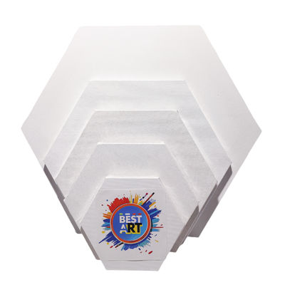 Hexagon Shape Stretched Canvas Board with 280g Cotton and Triple Primed Gesso for Acrylic Painting