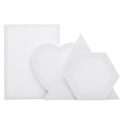 Hexagon Shape Stretched Canvas Board with 280g Cotton and Triple Primed Gesso for Acrylic Painting
