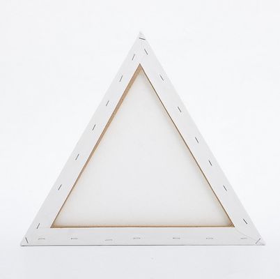 Customized Size Triangle Shaped Stretched Canvas with Matte Finish and Back Staple Allowed for Painting